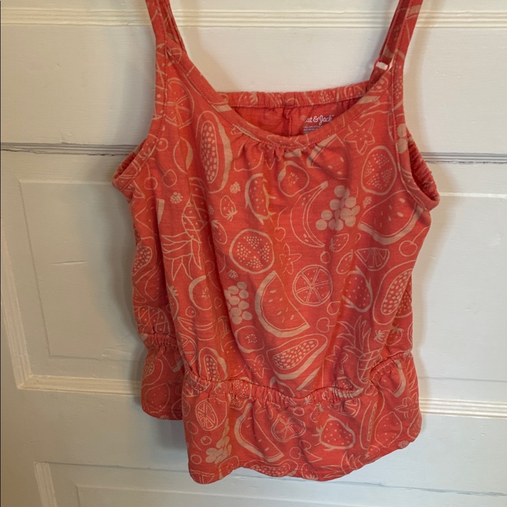 241 Cat & Jack Orange or Blue Printed Girls Tank Top